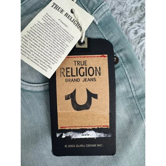 True Religion Womens Green Denim Shorts Sz 26 Cotton/Elastane NWT Made in Italy - Picture 10 of 16